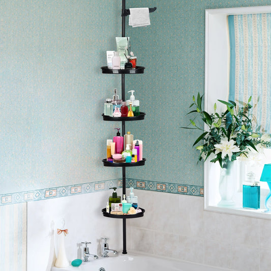 HobbyLane Four Tier Telescopic Corner Shower Storage Rack