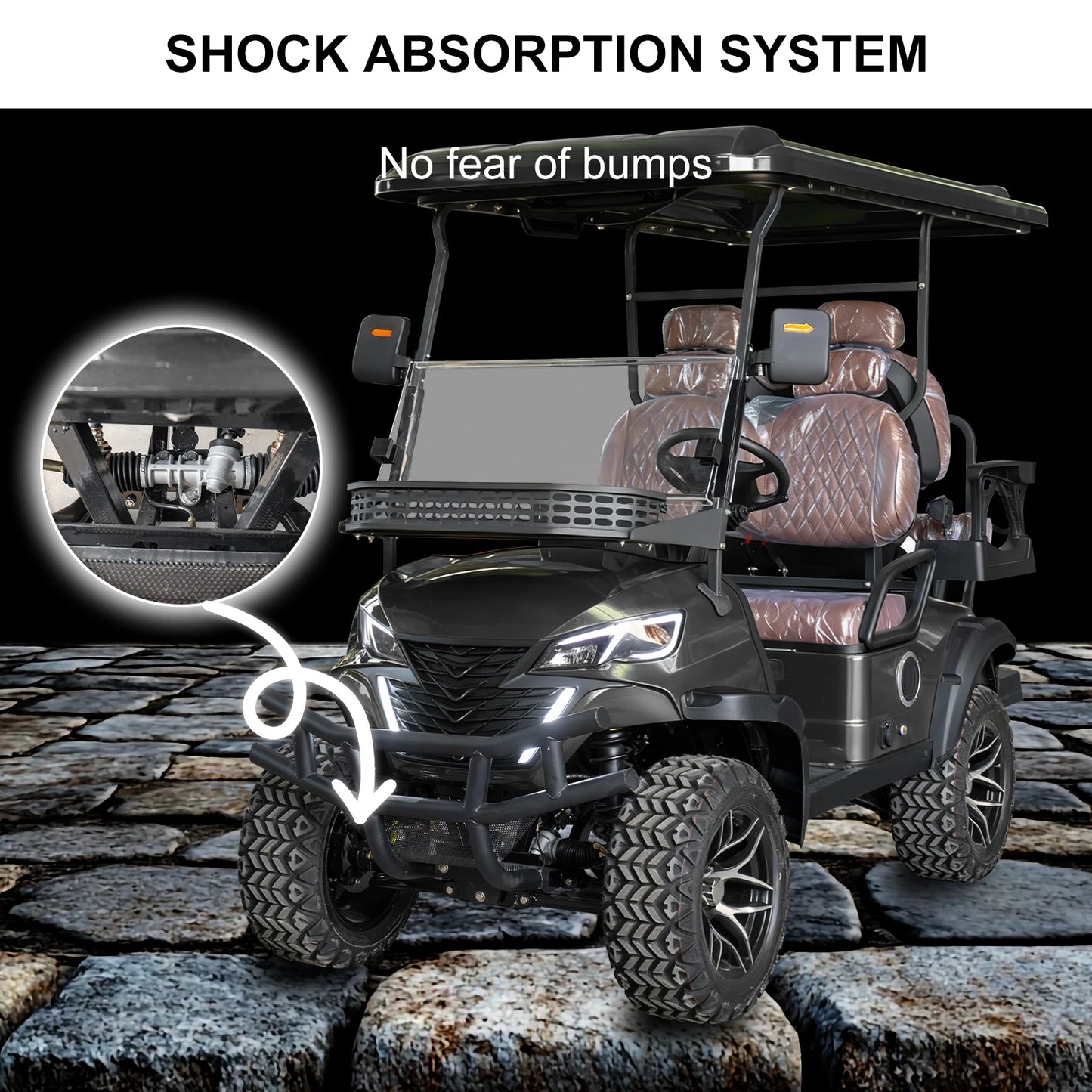 4P 60V Electric Golf Cart With 5KW Motor 25 MPH