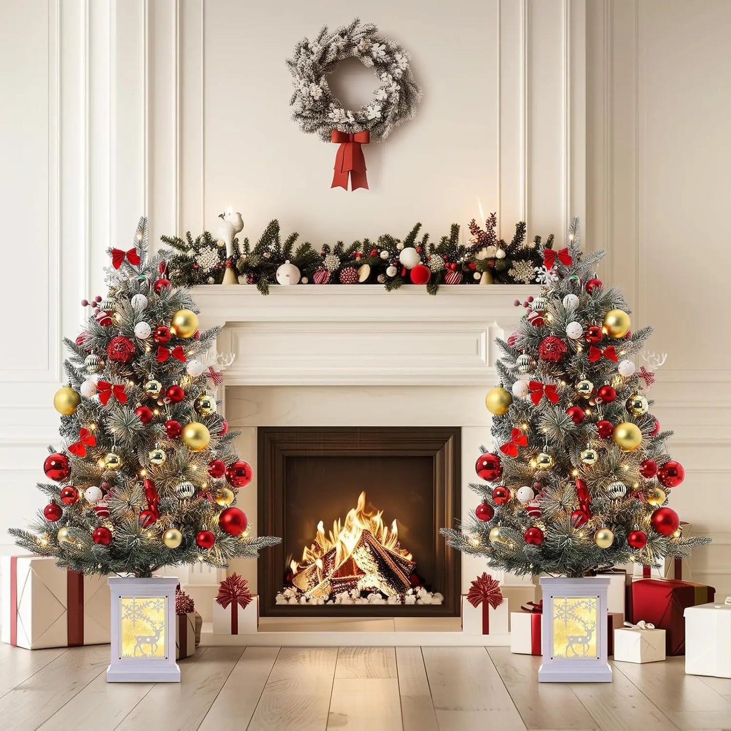 Pre-Lit Artificial Christmas Tree With 78 LED Lights for Home