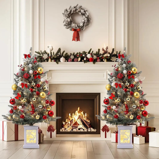 Pre-Lit Artificial Christmas Tree With 78 LED Lights for Home