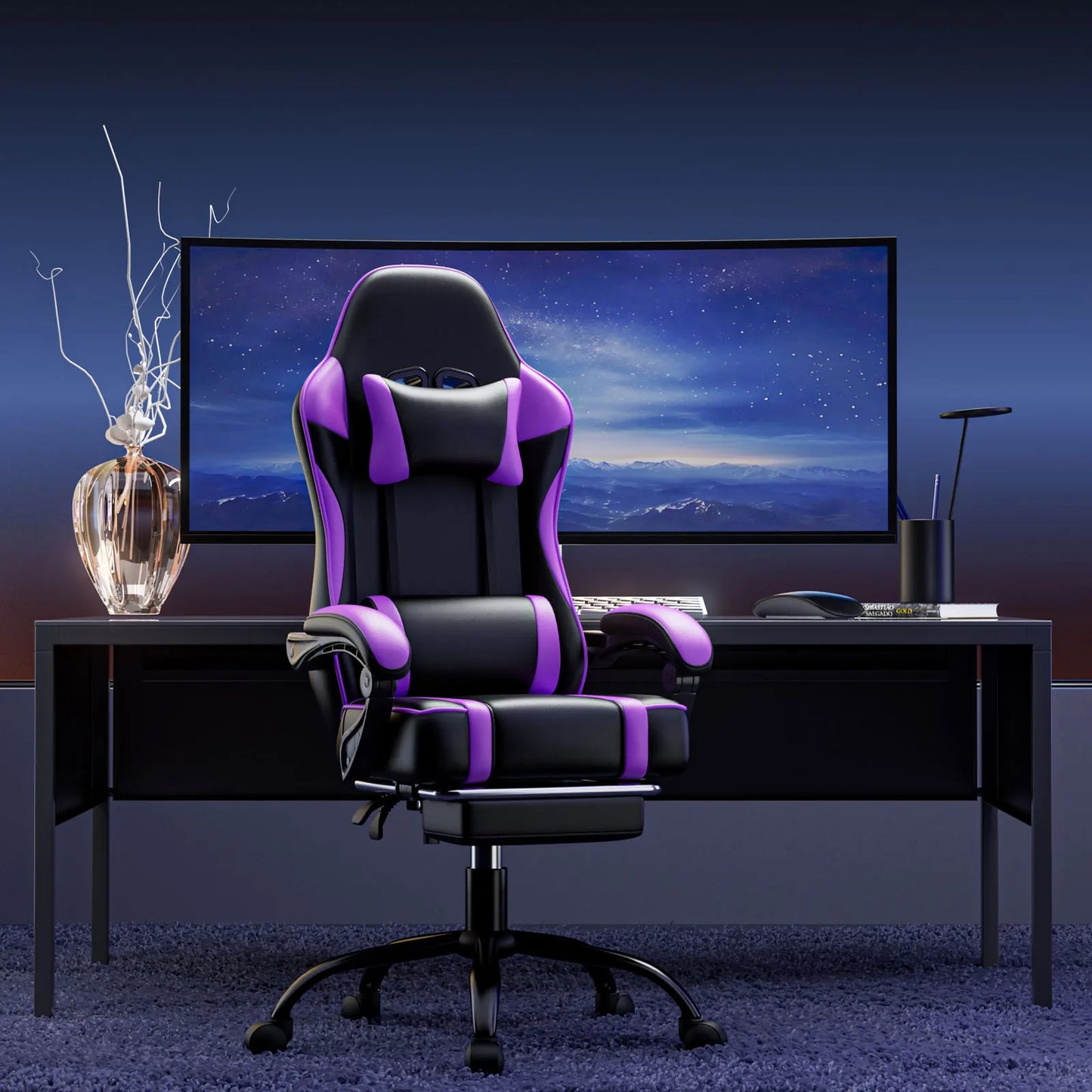 AnYu Furniture Ergonomic Gaming Chair With Wheels And Lumbar Support