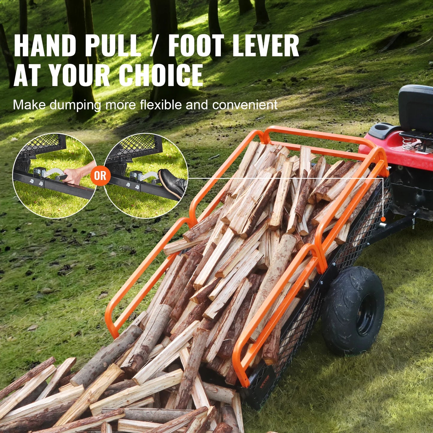 SucceBuy Heavy Duty ATV Dump Trailer With Removable Sides