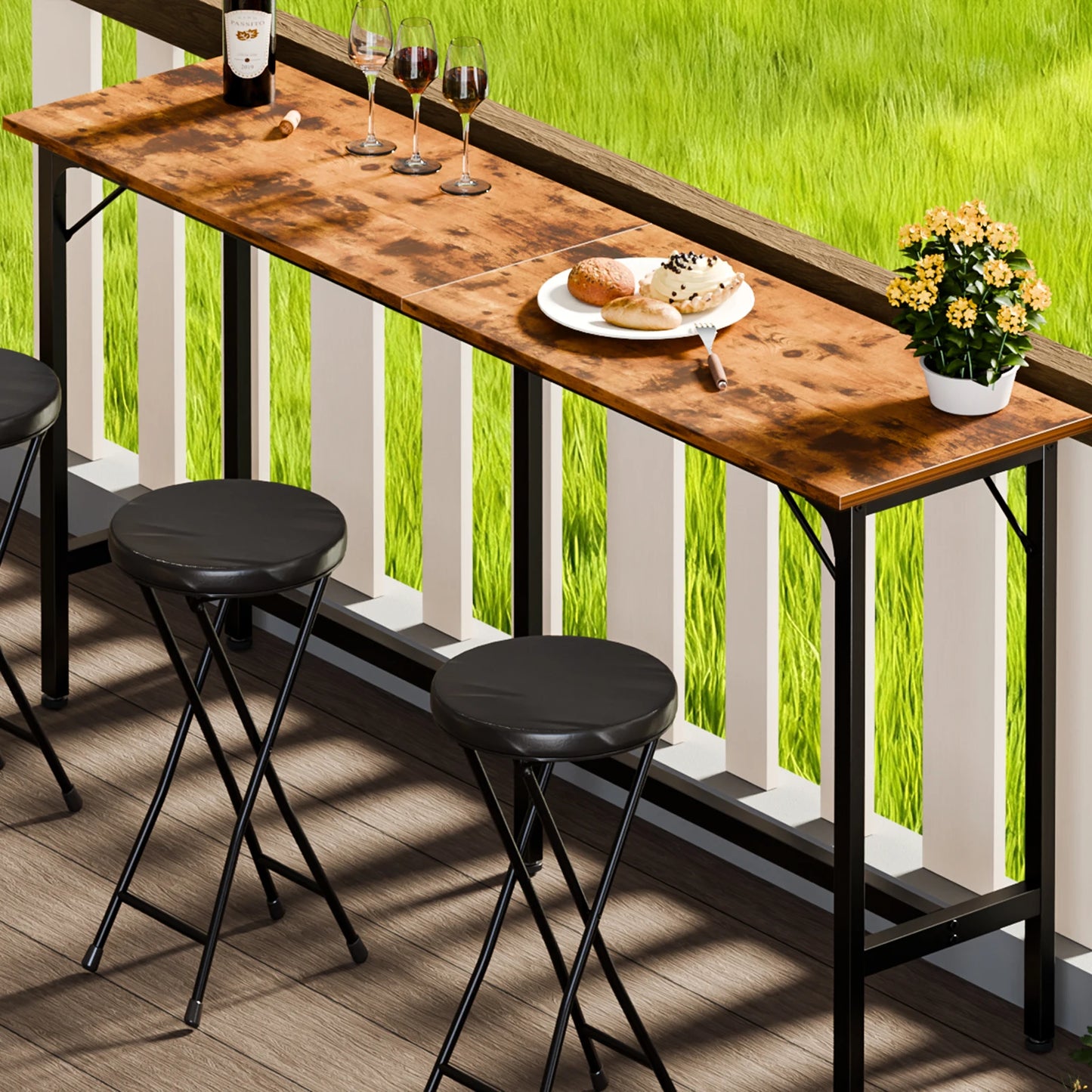 JHK Rectangular High Top Counter Height Table For Living Room