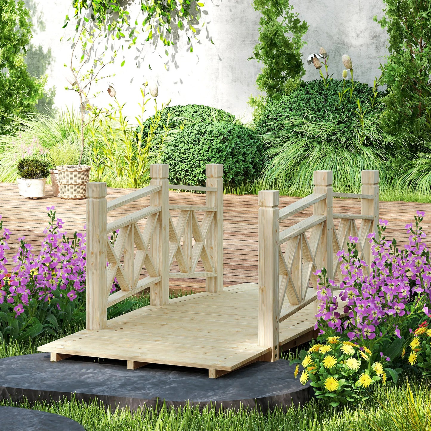 Hign-concerned Garden Bridge With Safety Handrails Durable