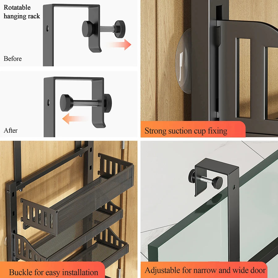 TWISTER.CK Over The Door Pantry Organizer 10 Tier Heavy Duty Metal Rack