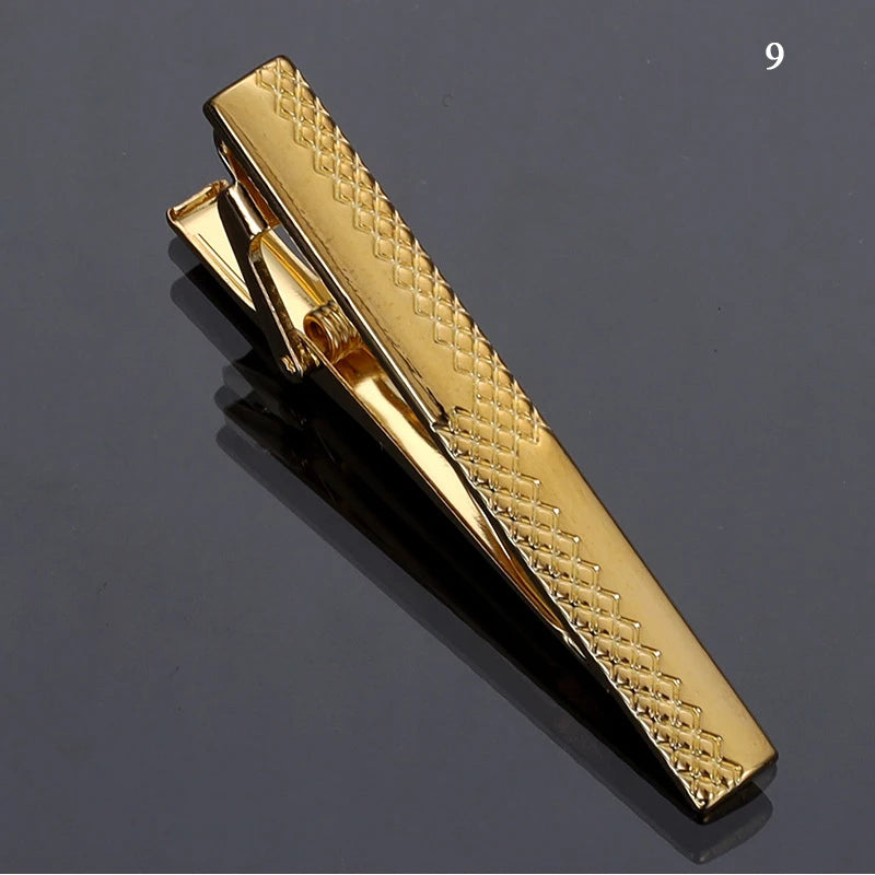 Luxury Metal Tie Clip For Men Crystal Bar Clasp