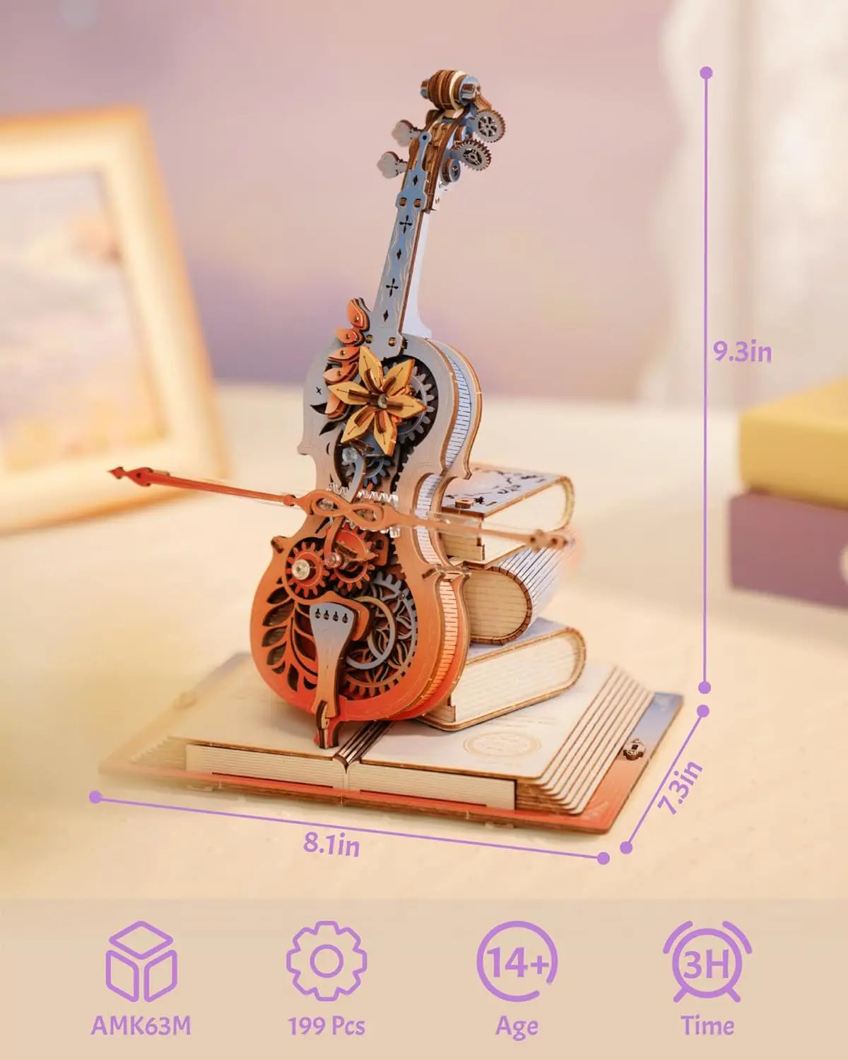 ROKR 3D Magic Cello Mechanical Music Box Puzzle Set