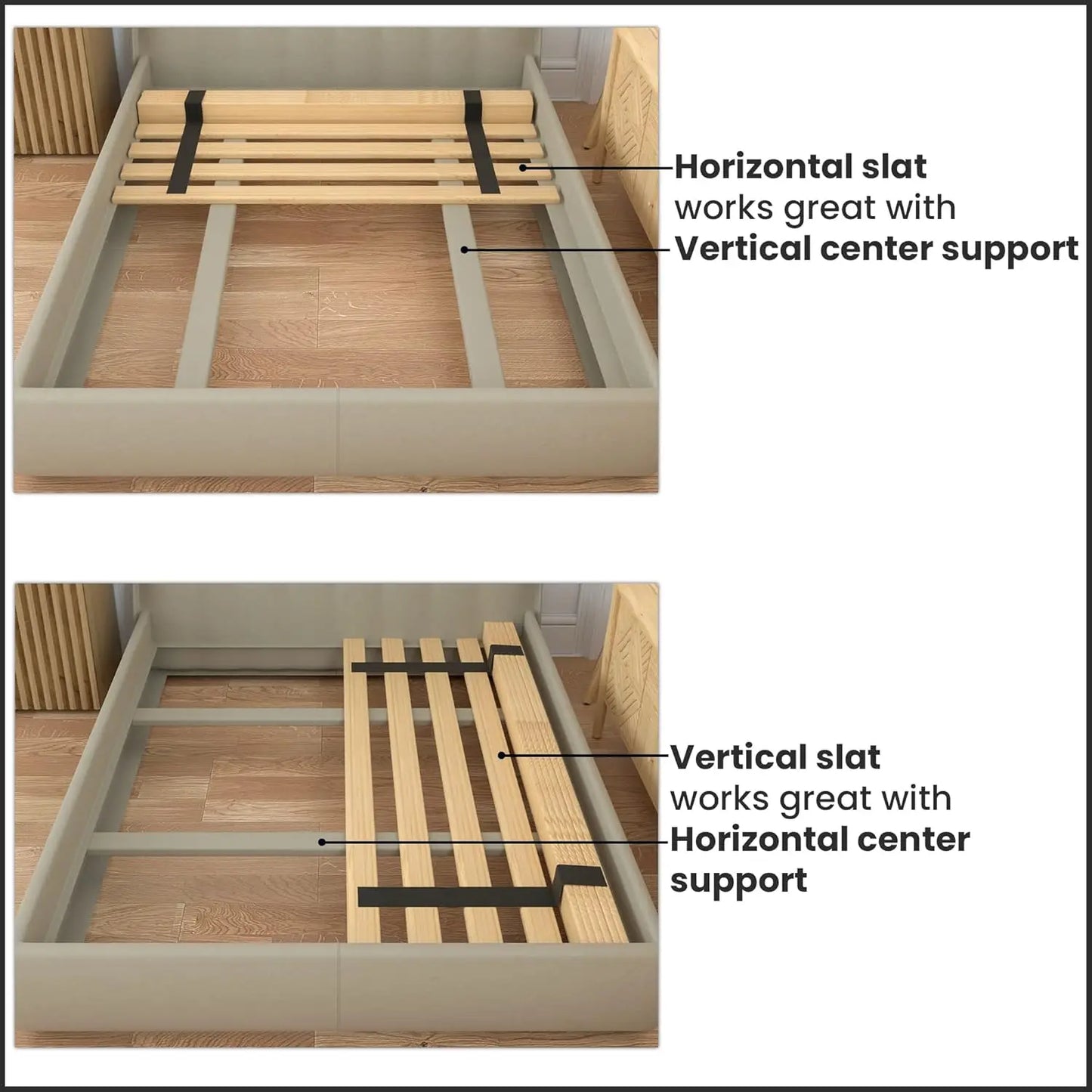 Heavy Duty Vertical Wooden Bunkie Board Bed Slats
