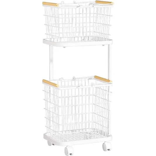 TYZDLSM 2 Tier Laundry Hamper With 360 Degree Swivel Wheels