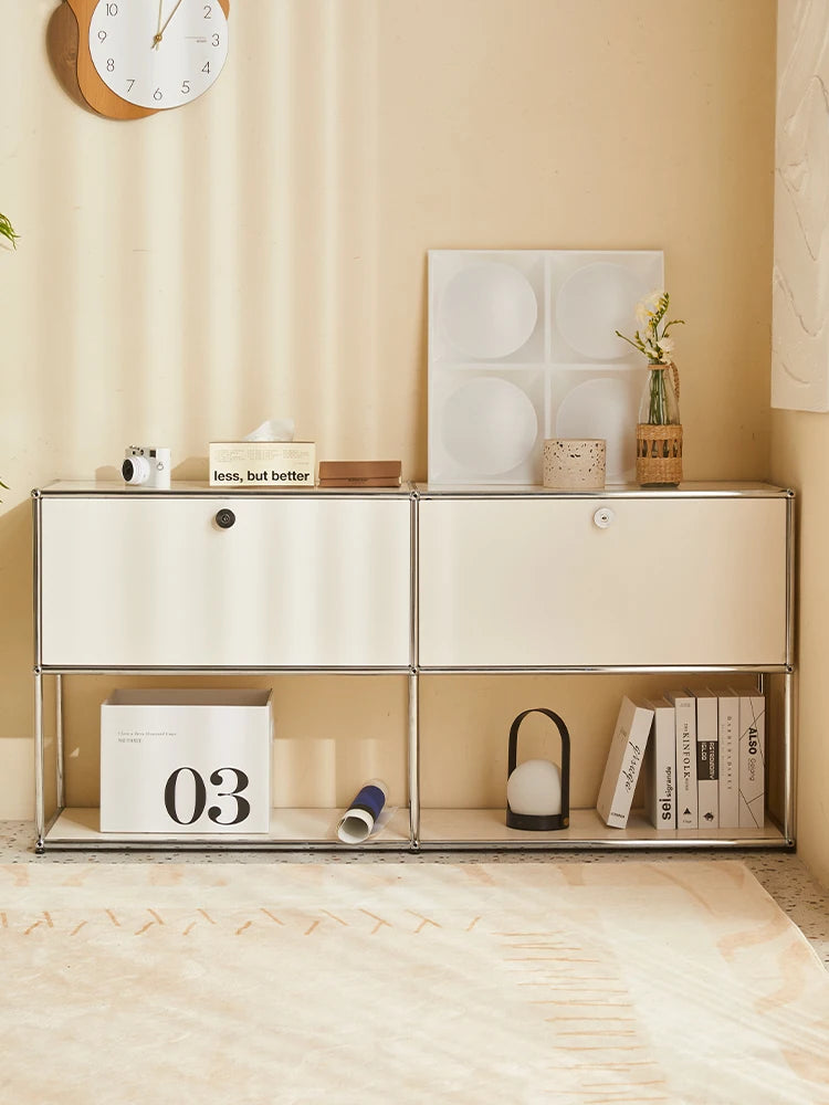 Bigcityfur TV Stand Storage Cabinet Metal Corner Display Living Room