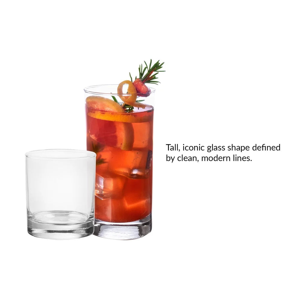 XMSJ 12 Piece Drinkware Glass Set Durable Clear Glasses