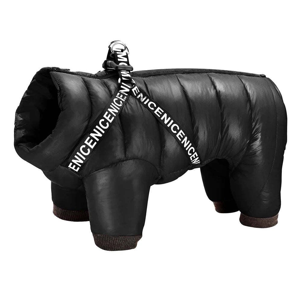 Pet Artist Warm Waterproof Dog Coat With Adjustable Harness