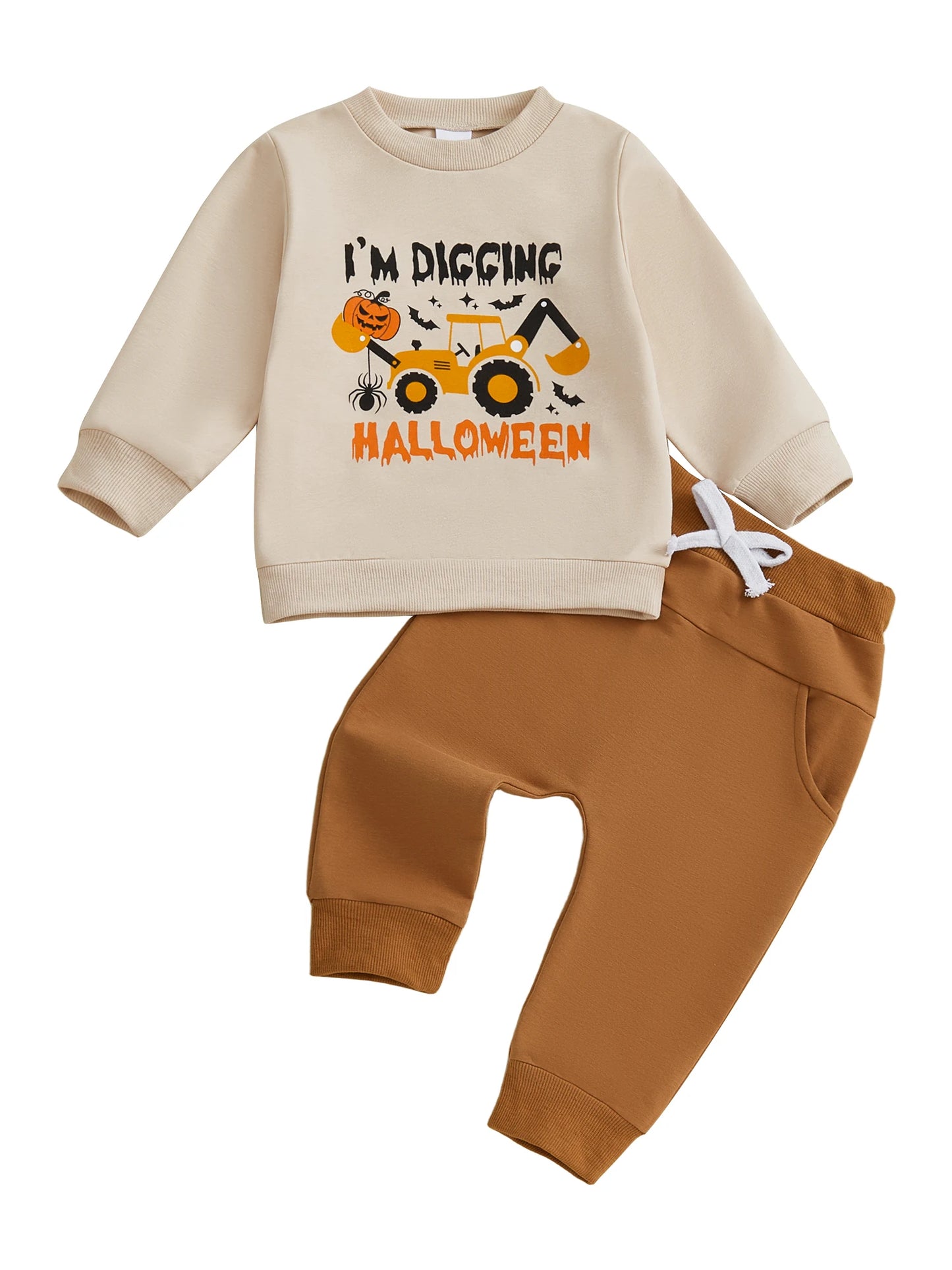 Kids Halloween Ghost Print 2 Piece Set For Boys Outfit