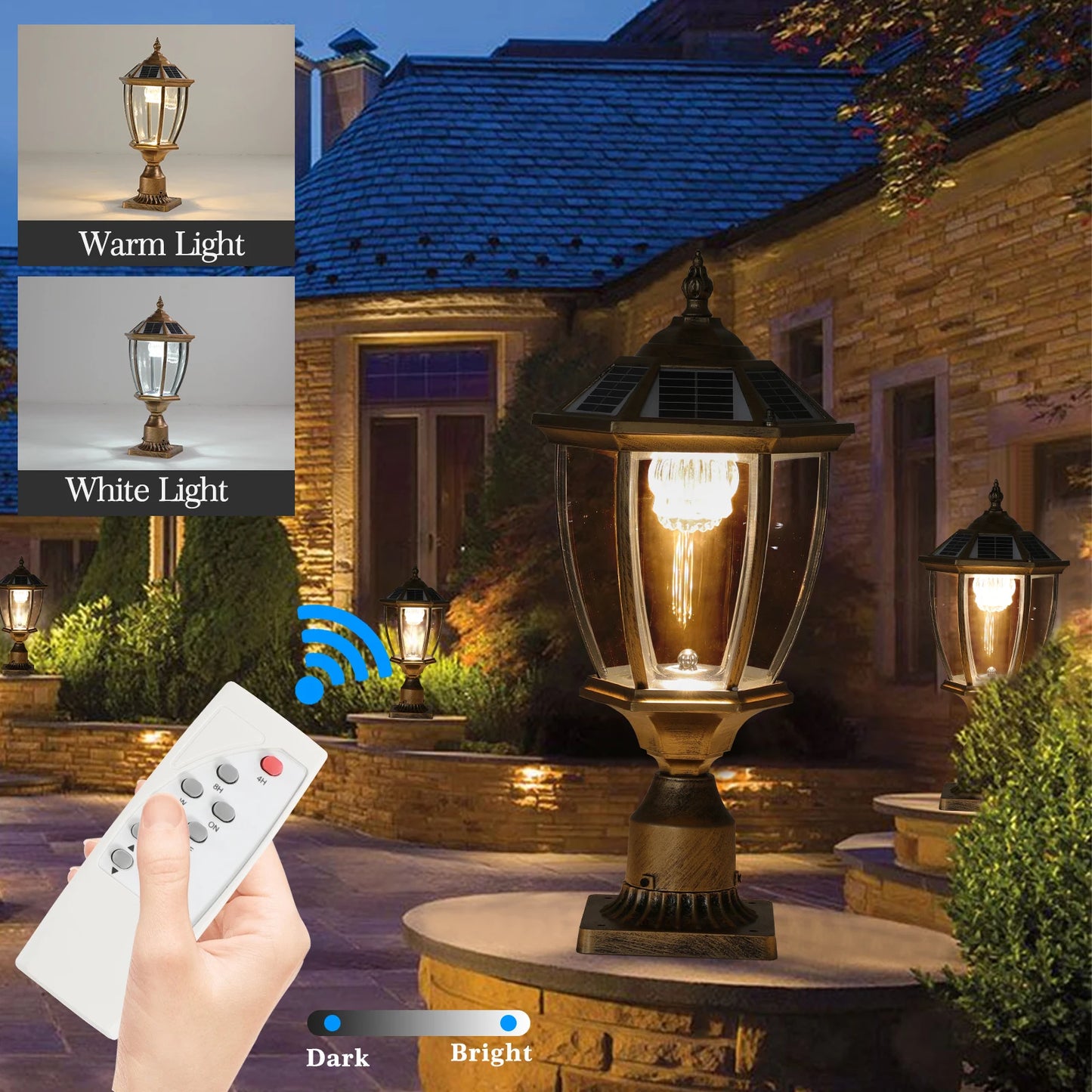 ARLGSITE Solar LED Post Light Outdoor Garden Lamp 2 Pack