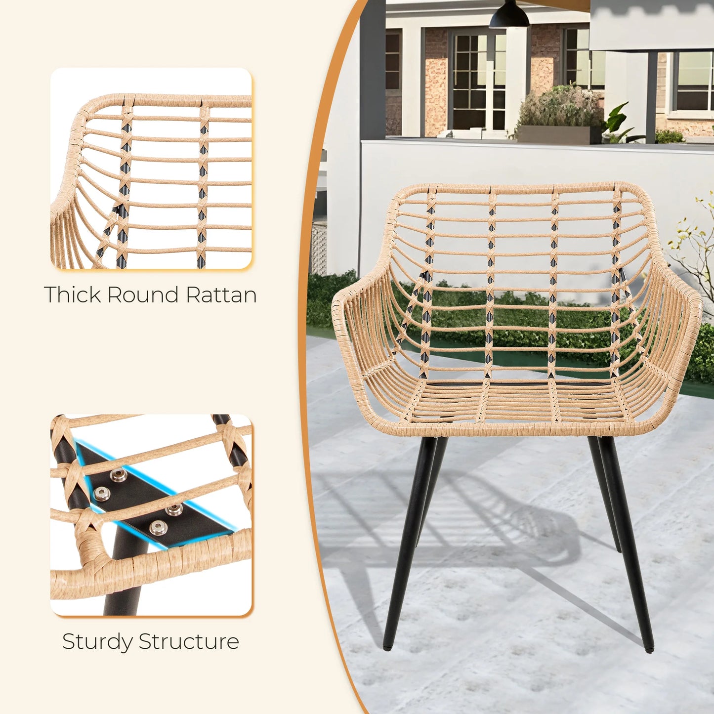 Seogwisam 5 Piece Patio Bistro Set Outdoor Wicker Chairs