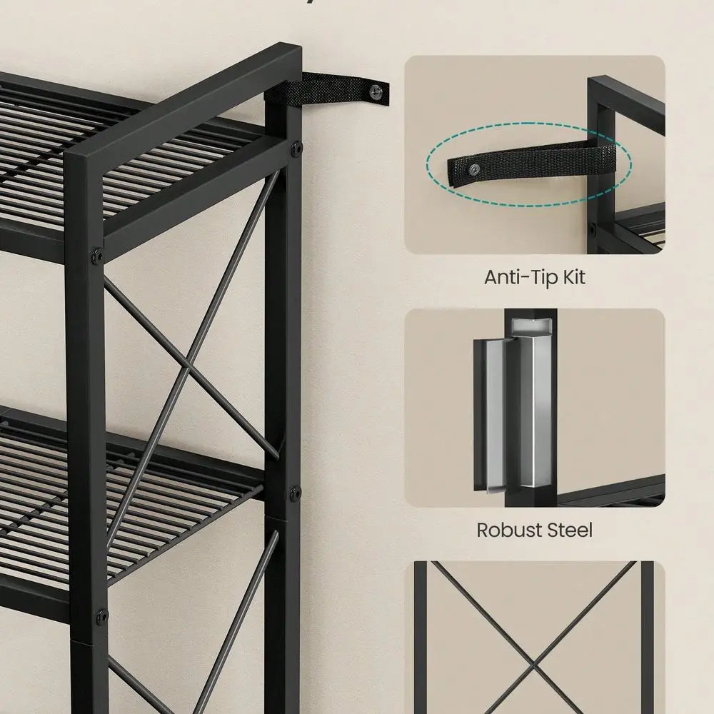 Three Tier Metal Storage Rack With Wheels Mesh Shelving Unit