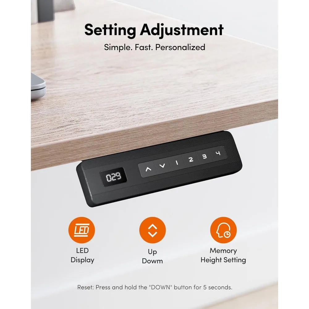 ZHUXIANG Electric Height Adjustable Standing Desk Sit Stand Table