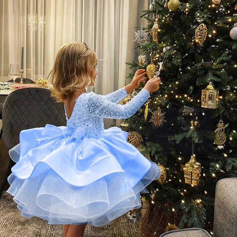 Girls Pageant Dress Puffy Ball Gown For Wedding First Communion