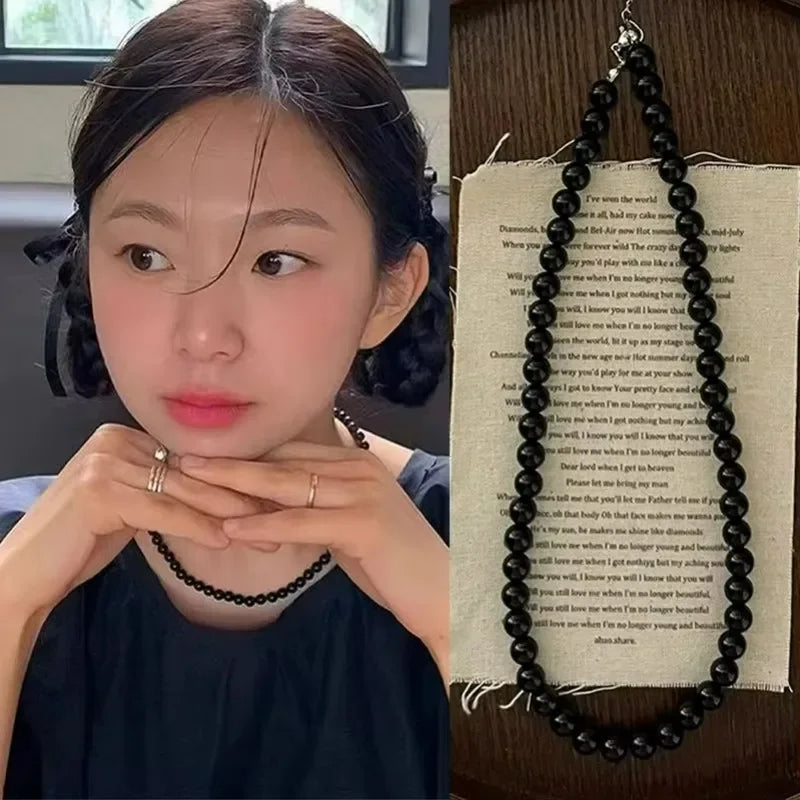 Punk Style Acrylic Beads Choker Necklace Unisex Jewelry