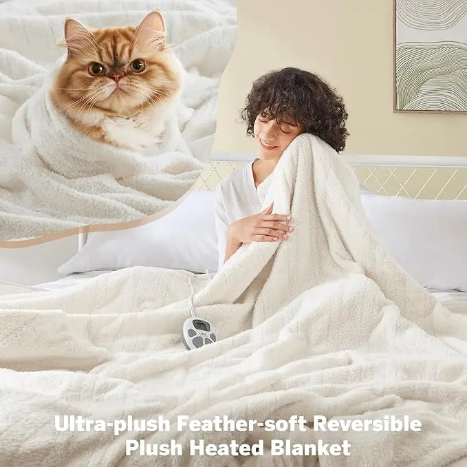 XMSJCN Heated Electric Blanket Luxuriously Cozy And Soft