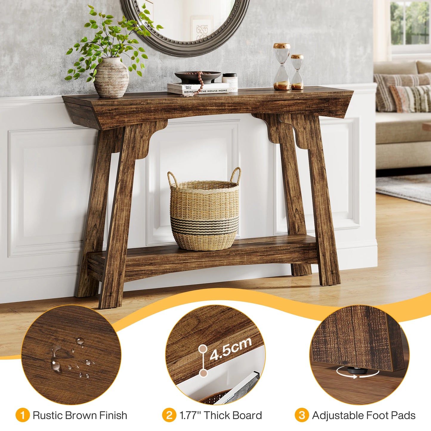 Tribesigns Wood Console Table For Entryway With Storage Shelf