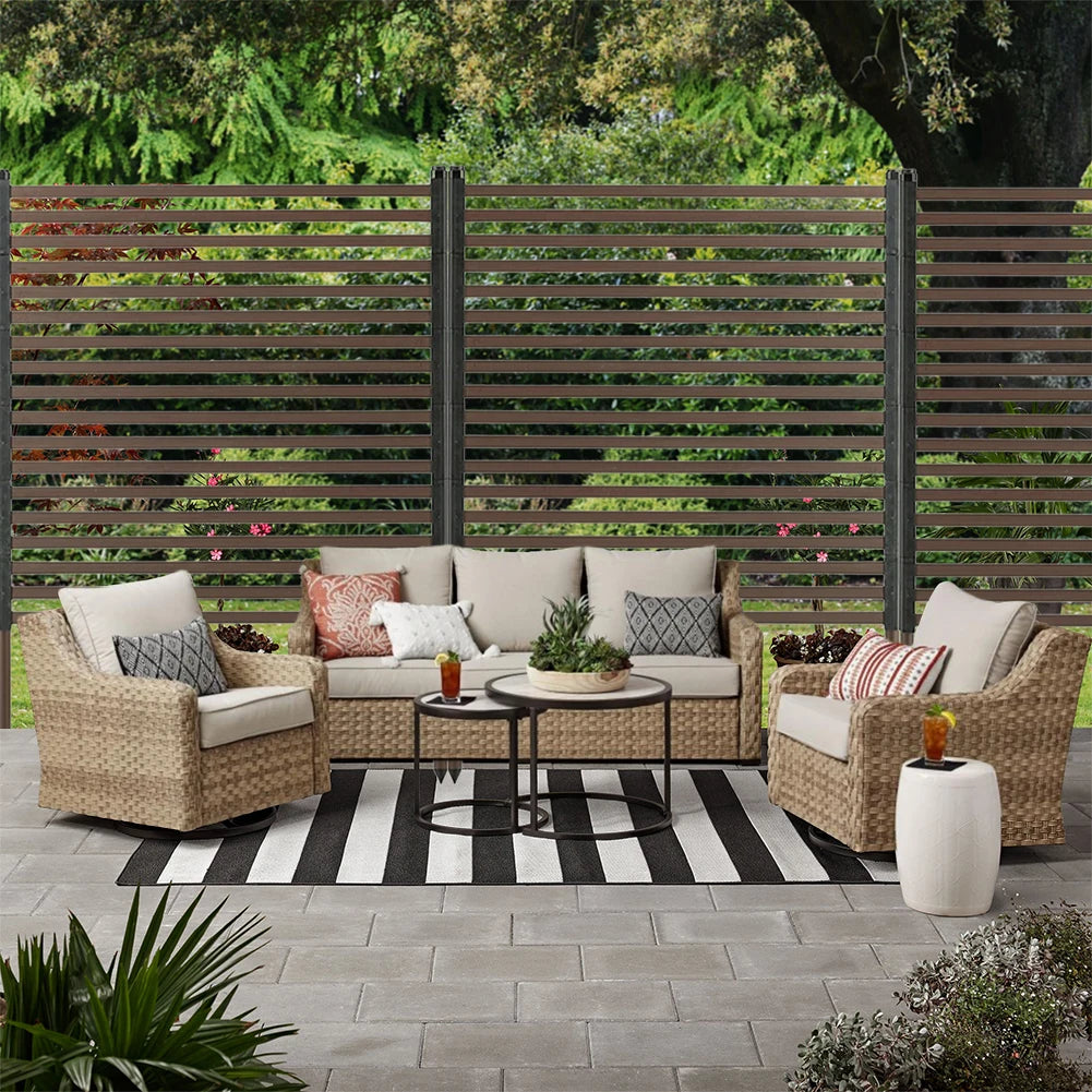 Outdoor Privacy Screen Fence For Balcony Patio Garden PE Steel