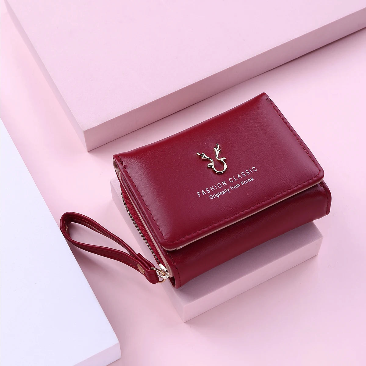 PU Leather Card Holder Wallet For Women With Coin Pocket