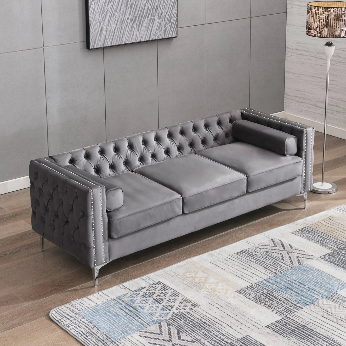 HORGAEOCN Convertible Sectional Sofa With Storage Ottoman