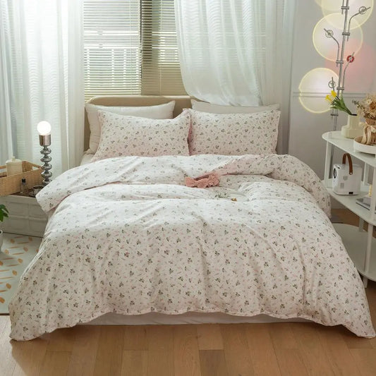 Floral Comforter Set Garden Style Bedding 2 Piece Cottagecore Botanical