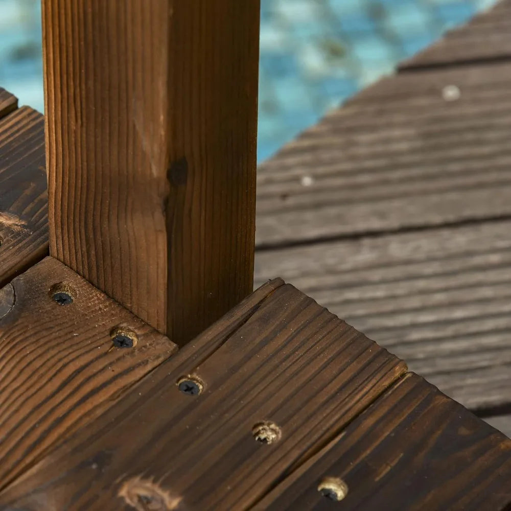 Wooden Arch Garden Bridge With Safety Rails
