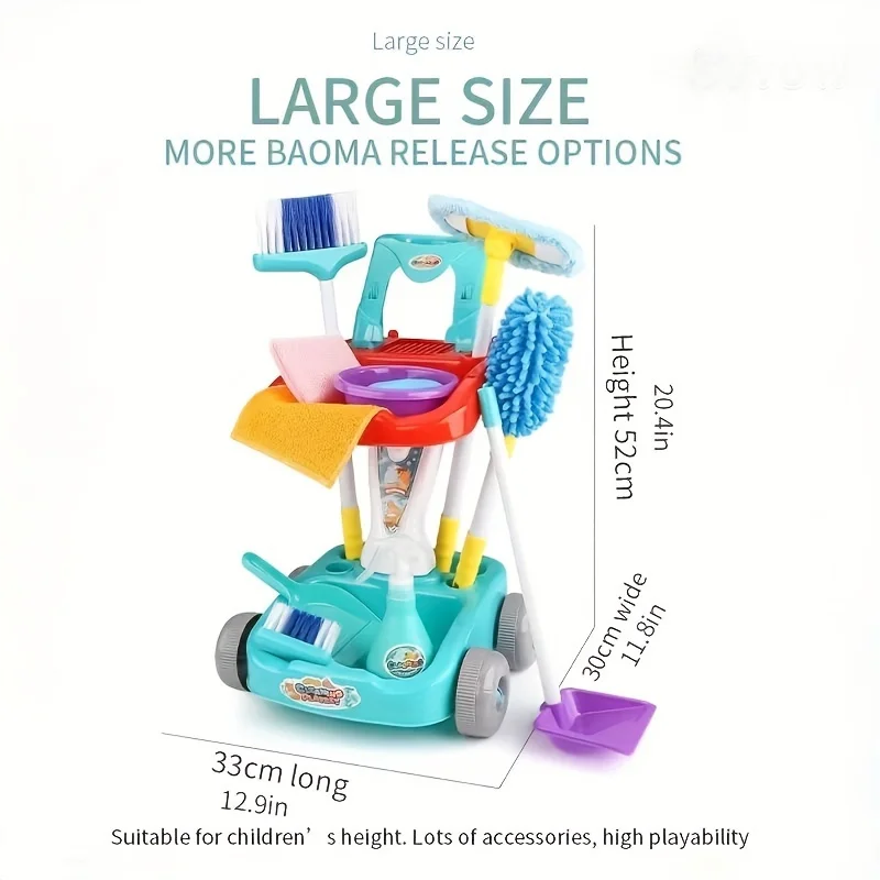 Jovow Kids Cleaning Set 12 Piece Pretend Play Toys