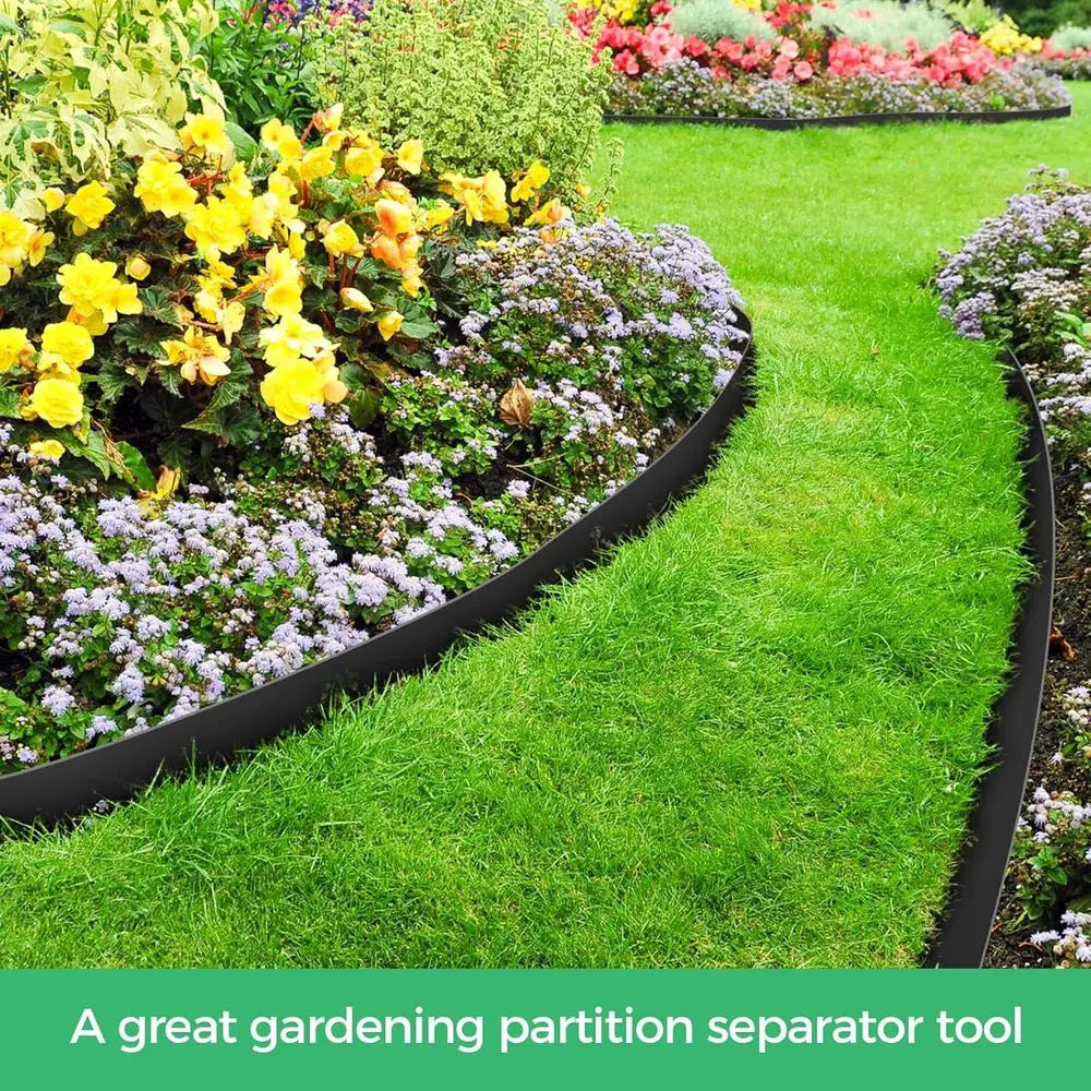 Plastic Garden Edging Kit With 150 Stakes For Lawn And Flower Bed Borders