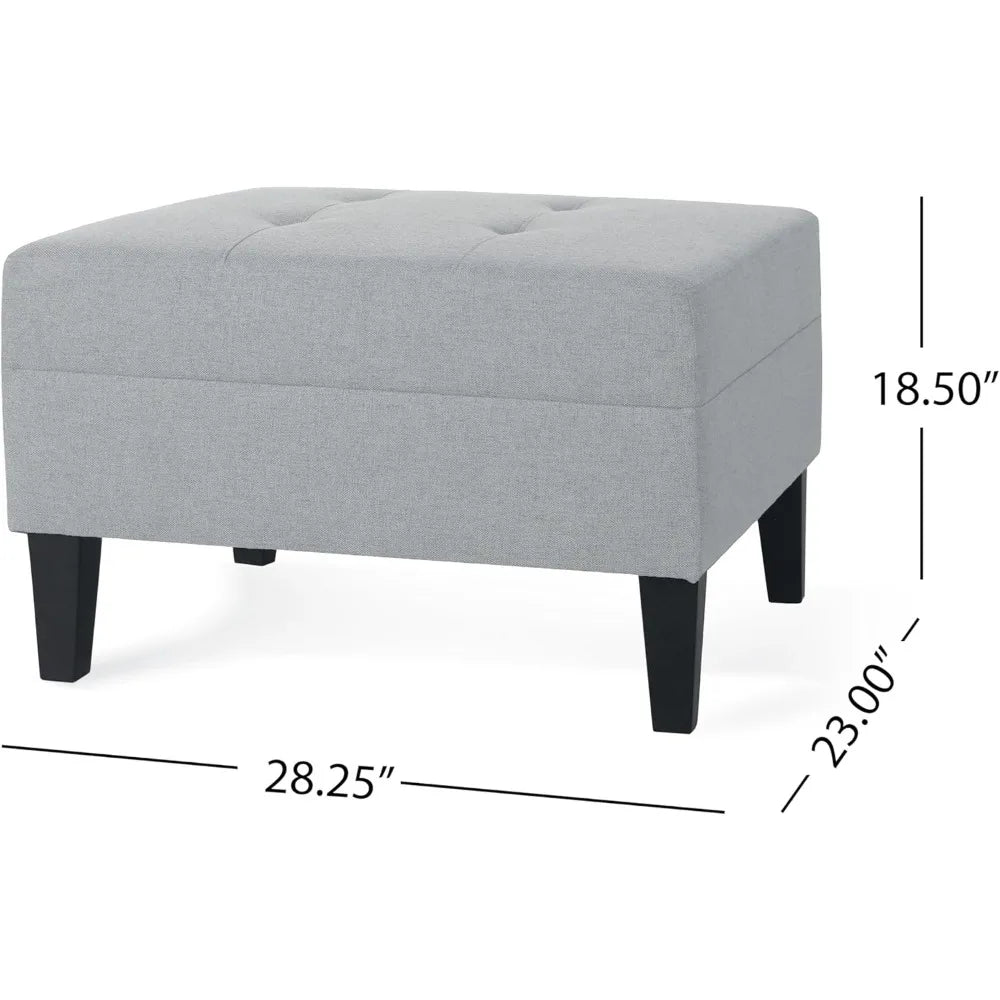 DAFIFY 3-in-1 Foot Stool Ottoman End Table Padded Fabric Upholstery