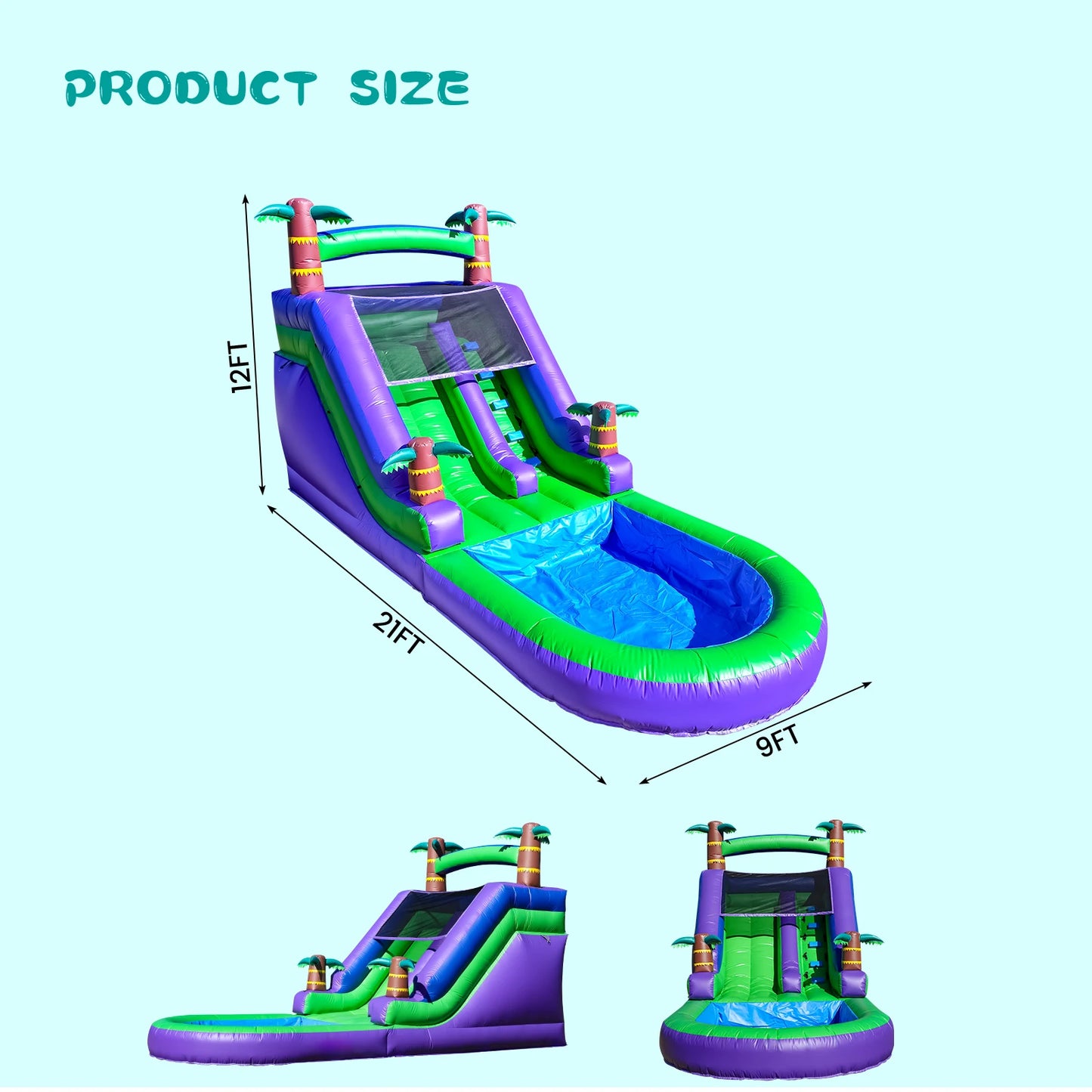 RTS Inflatable Tropical Water Slide Bounce House for Kids