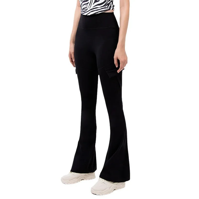 High Waisted Yoga Leggings Butt Lifting Wide Leg Tummy Control
