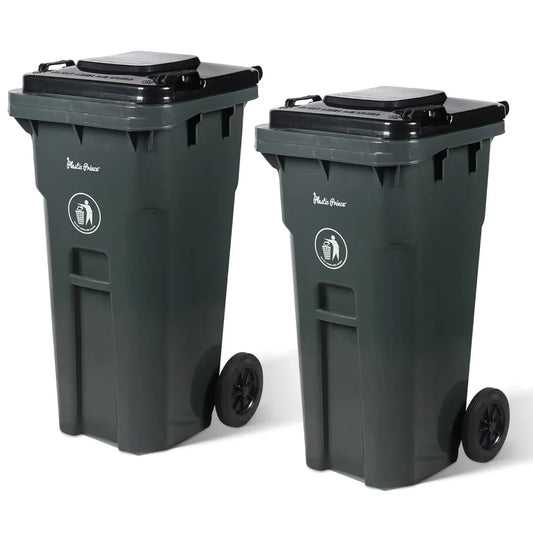 Heavy-Duty Outdoor Rolling Trash Can With Wheels For Industrial Use
