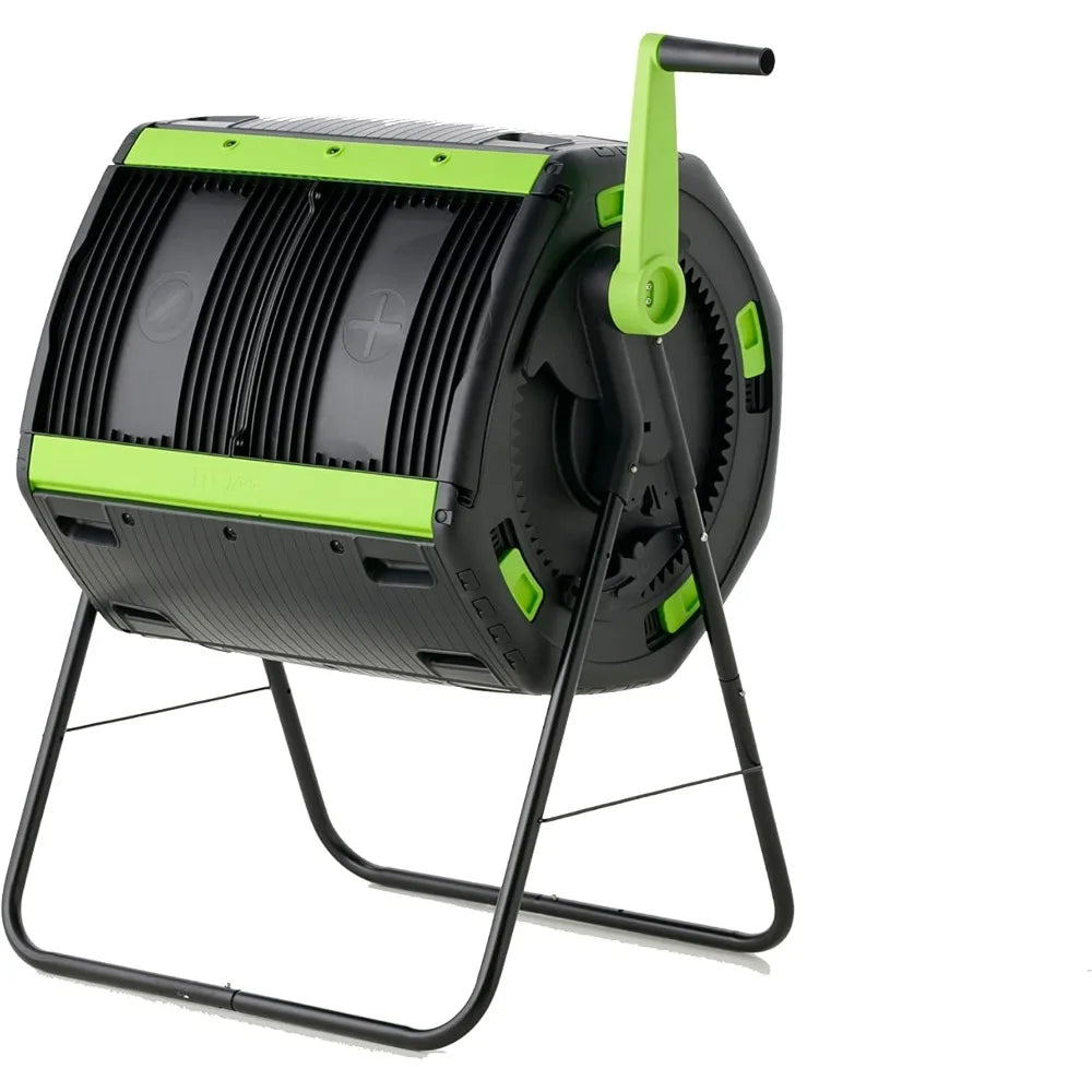 Generic Geared Two Compartment Plastic Compost Tumbler