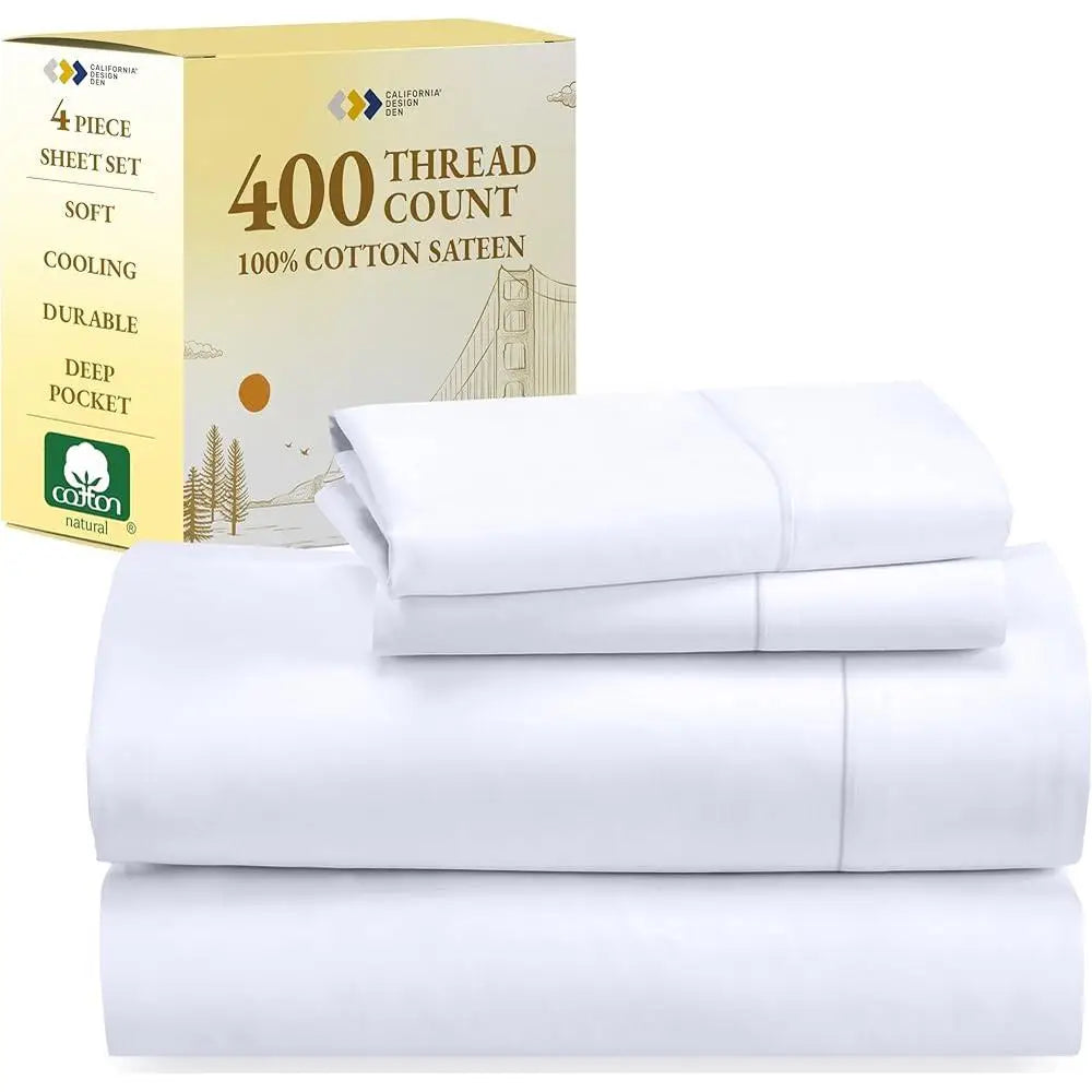 DUTRIEUXCN 100 Cotton Bedding Set 400 Thread Count Pocket