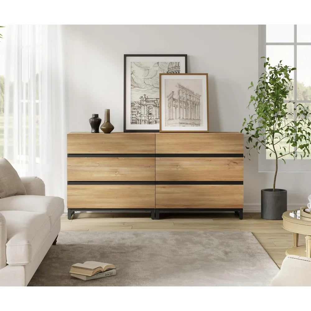 MKDK Dresser And Nightstand Set 3 Piece Bedroom Storage Solution