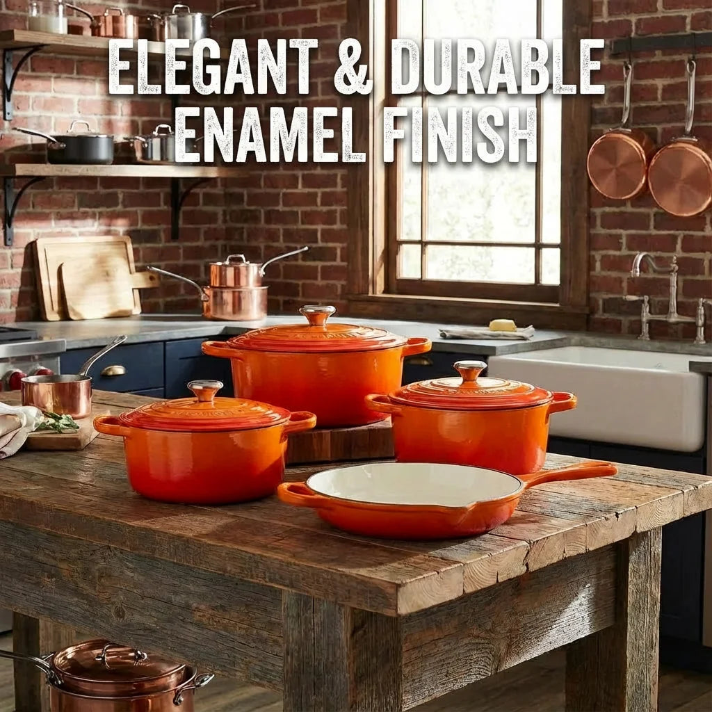 Enameled Cast Iron Cookware Set