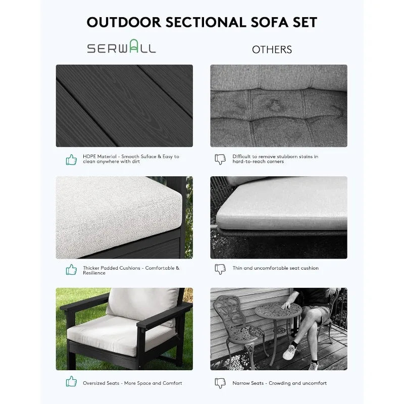 Serwall 7 Piece Outdoor Sectional Sofa Set All Weather