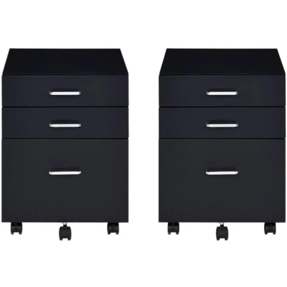 3-Drawer File Cabinet With Wheels for Home Office Storage