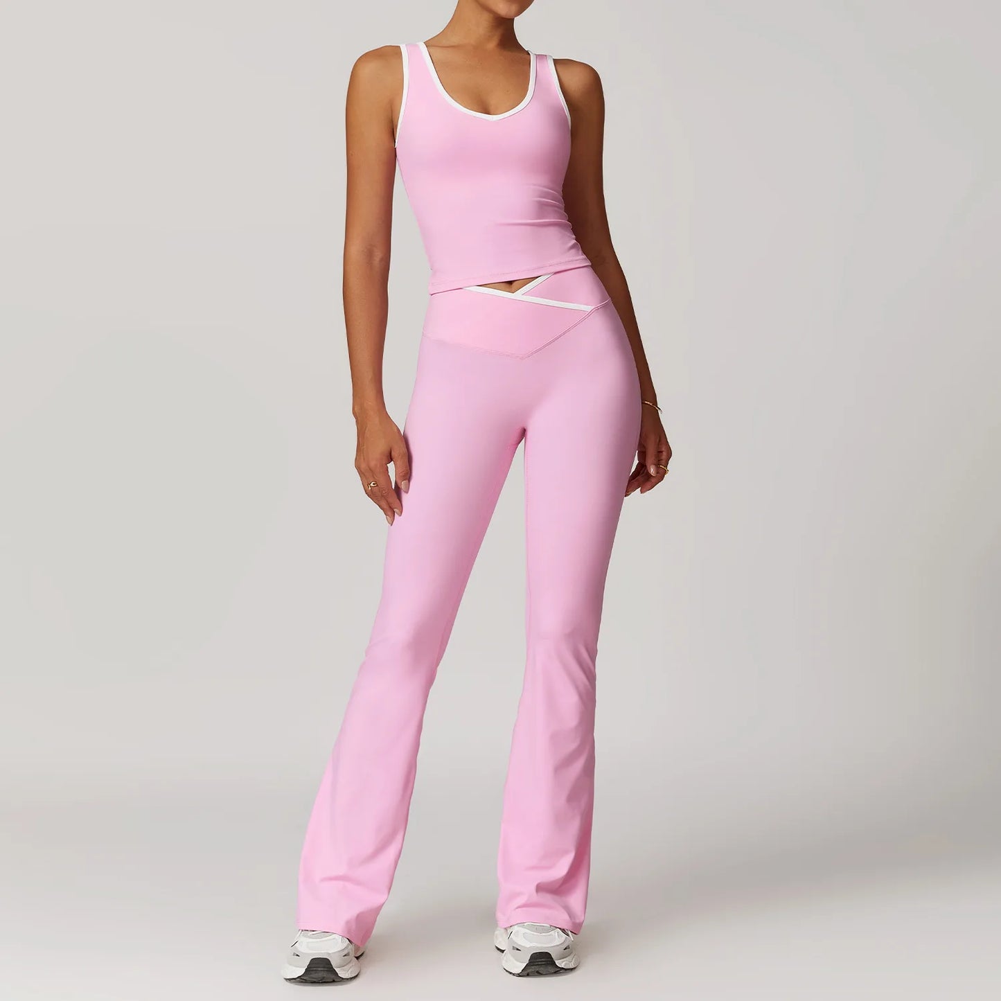 Women's Yoga Set Two-Piece Athletic Wear With High Waist Leggings