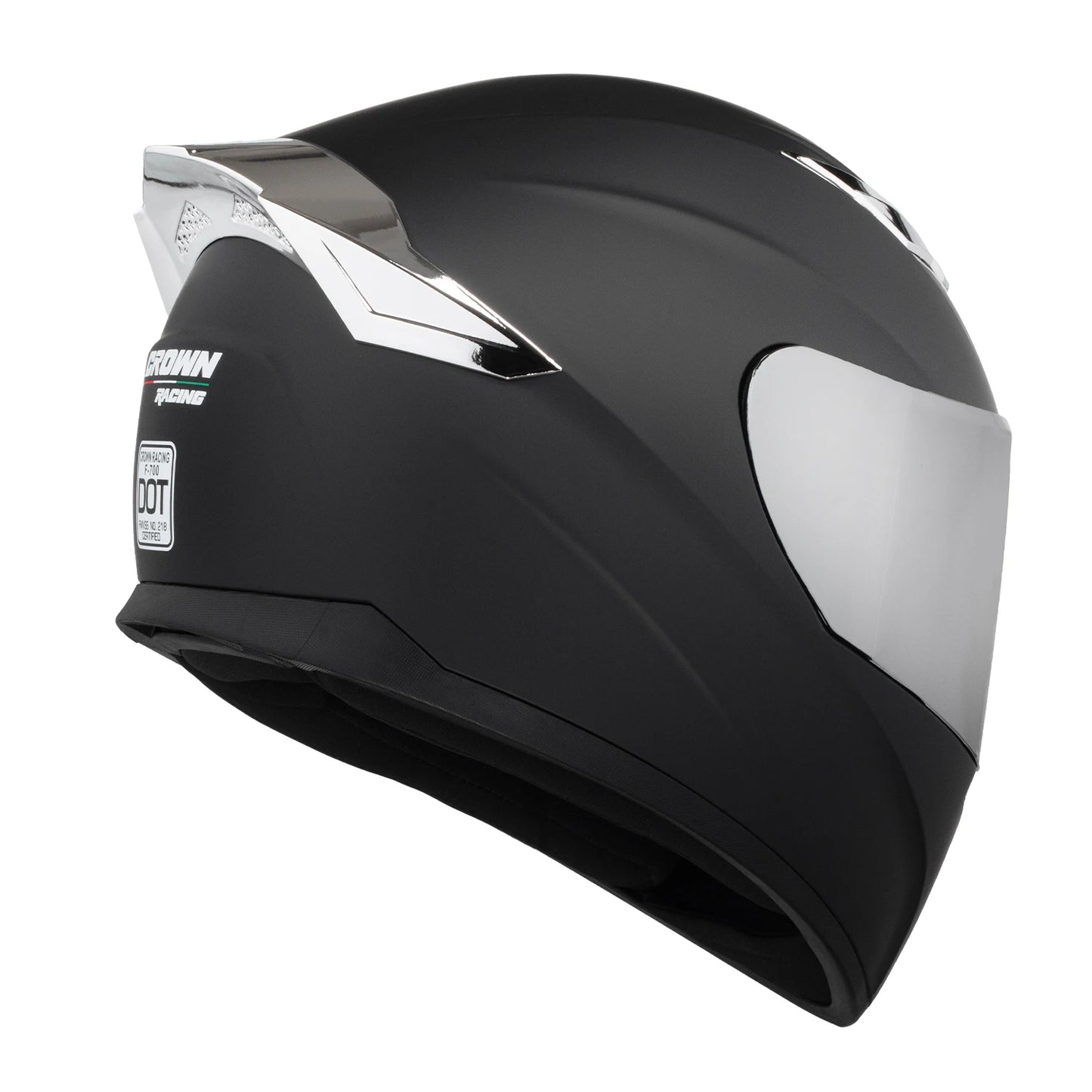 Crown Racing Full Face Motorcycle Helmet With Dual Visors DOT-Certified
