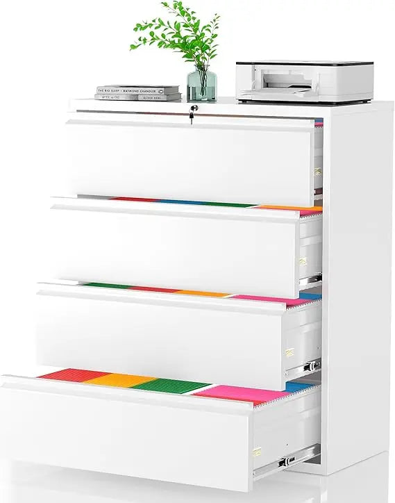 Color 4 Drawer Metal File Cabinet With Lock Home Office