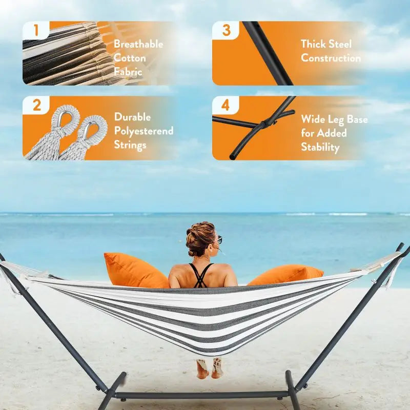 Gyroor Hammock With Adjustable Stand And Storage Bag