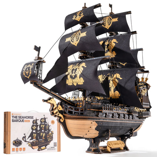 Robotime Seahorse Barque 3D Wooden Puzzle Gift for Enthusiasts