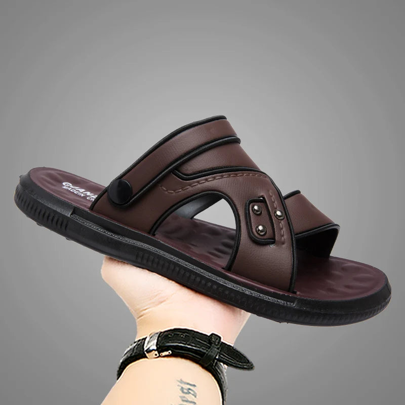 WIENJEE Men Sandals Open Toe Casual Beach Walking Shoes