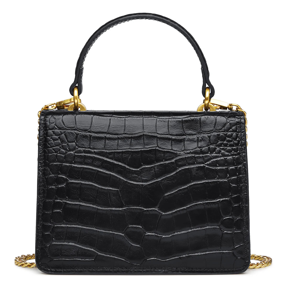 NONECN Chain Crossbody Bag for Women Genuine Leather Shoulder Bag