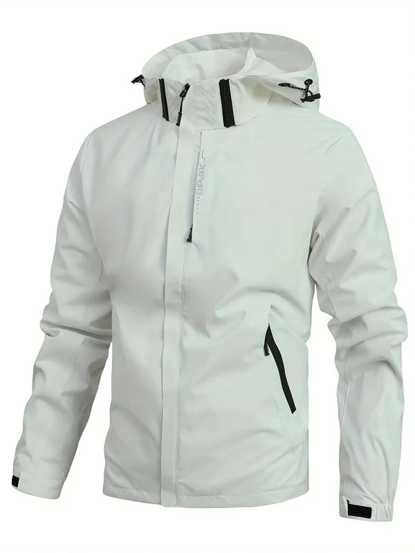 Lightweight Waterproof Hooded Rain Jacket For Men Outdoor Windproof